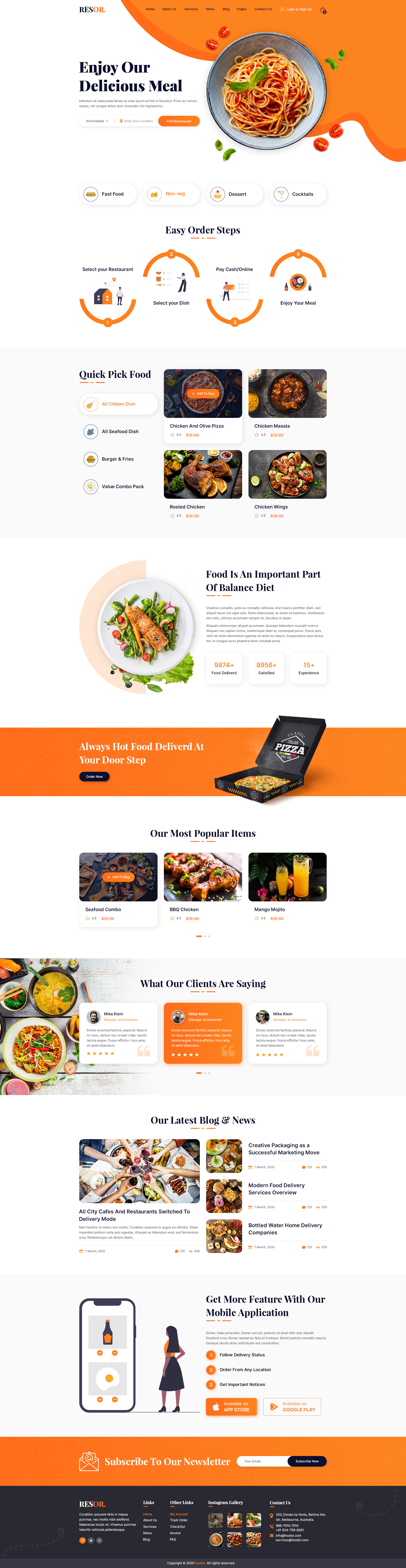 Resor - Restaurant Service PSD Theme by tortoizthemes | ThemeForest