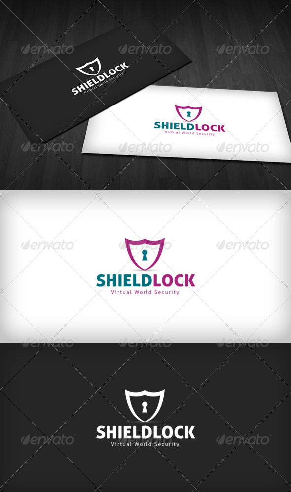 Shield Lock Logo - Vector Abstract