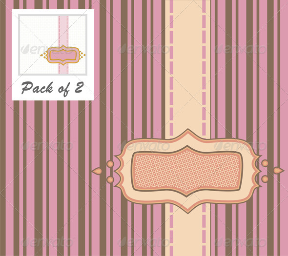 Frame with Ribbon Pinstripe Vector - Backgrounds Decorative