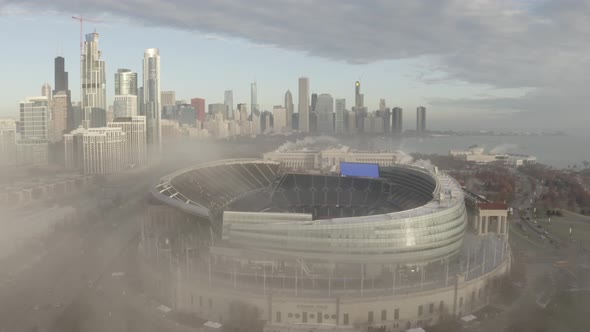 Foggy Soldier Field Home of the Chicago Bears alt