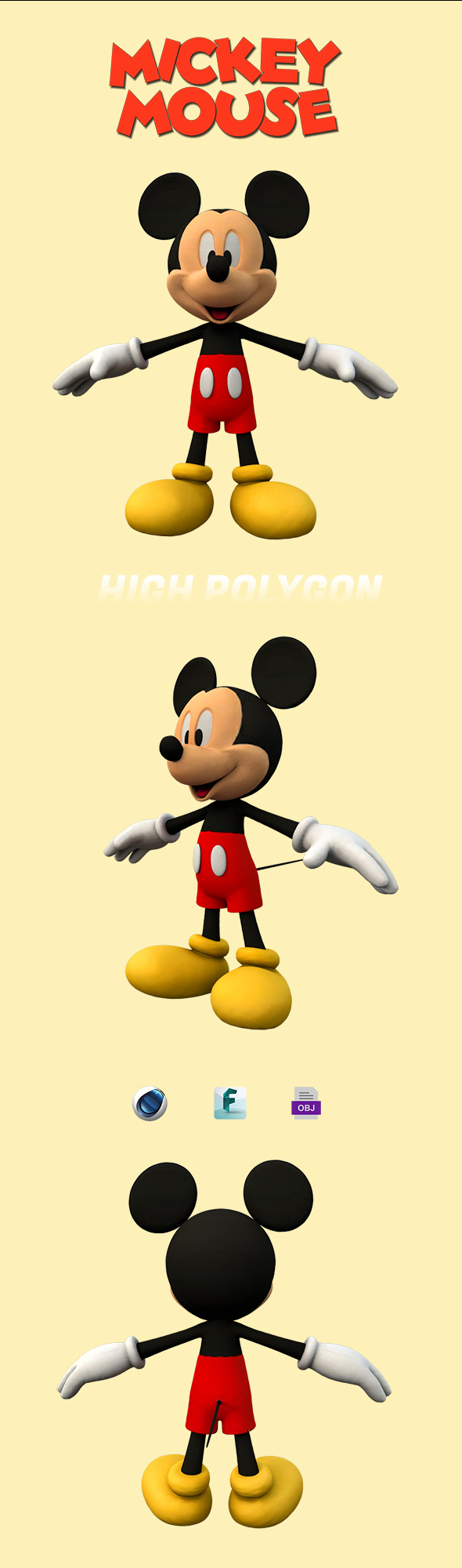 Mickey Mouse 3D - 3Docean 27802710