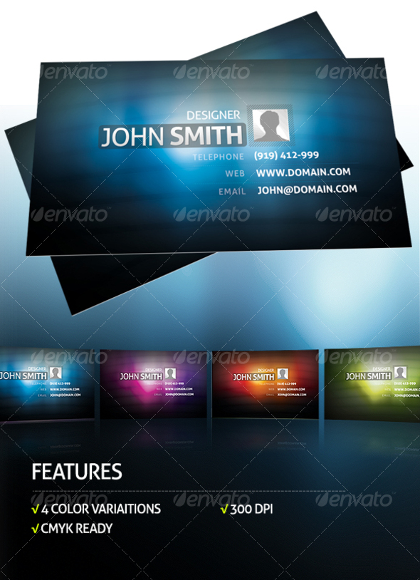4 Colors Business Card - Corporate Business Cards