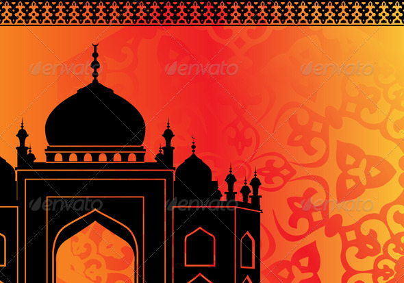 Islamic card with mosque