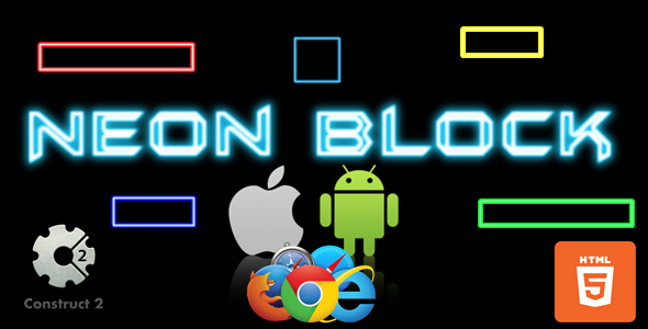 Neon Block - HTML5+Mobile - Casual Game(.Capx)