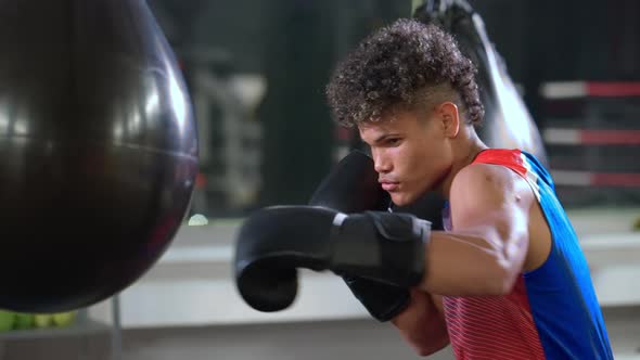 Latino Sportsman Training Hard to Climb to Success alt