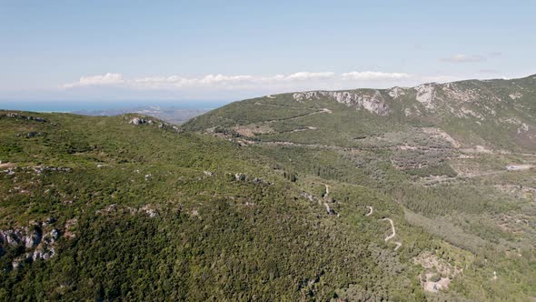 Aerial Copter View to Nature of Greece Island alt