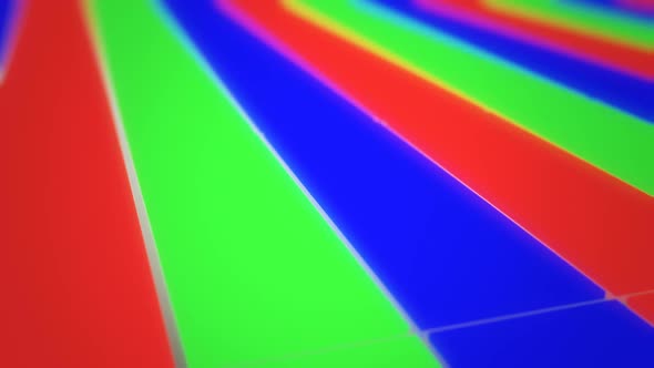Animation of how RGB screen works. Closeup followed by zoom out to full view. HD alt