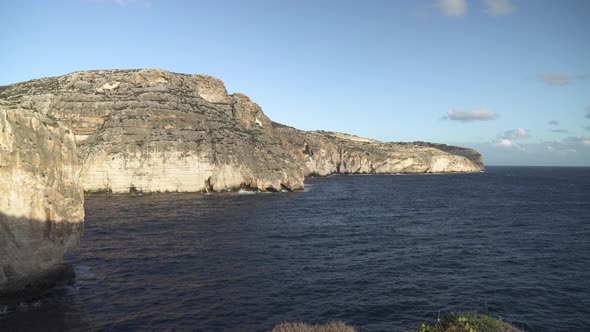 Coastline of Malta near Blue Grotto Sea Caves