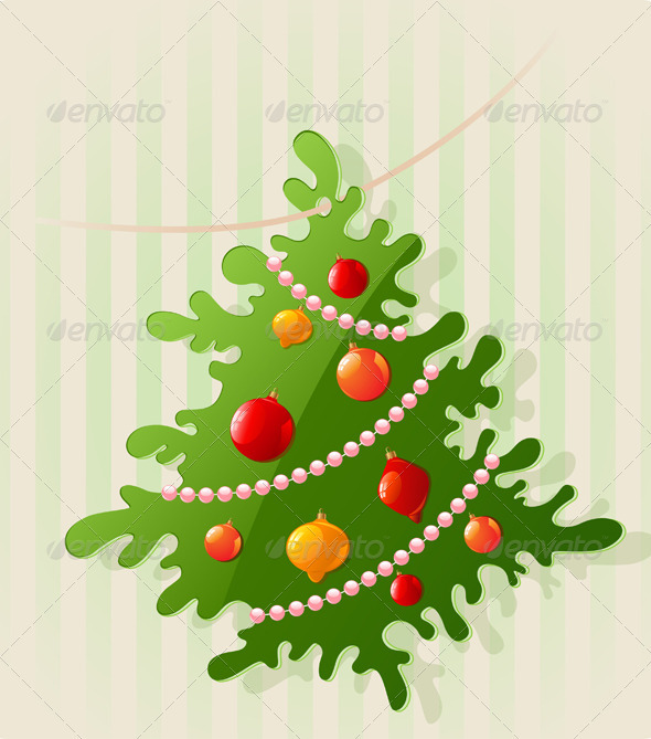Background with Christmas Tree - Christmas Seasons/Holidays