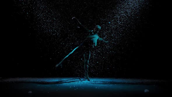 Elements of Modern Ballet Performed By a Sensual Male Dancer. Ballet Dancer Against the Background alt