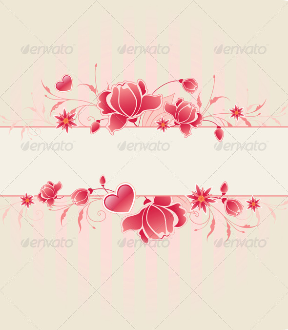 Floral Background with Roses - Backgrounds Decorative