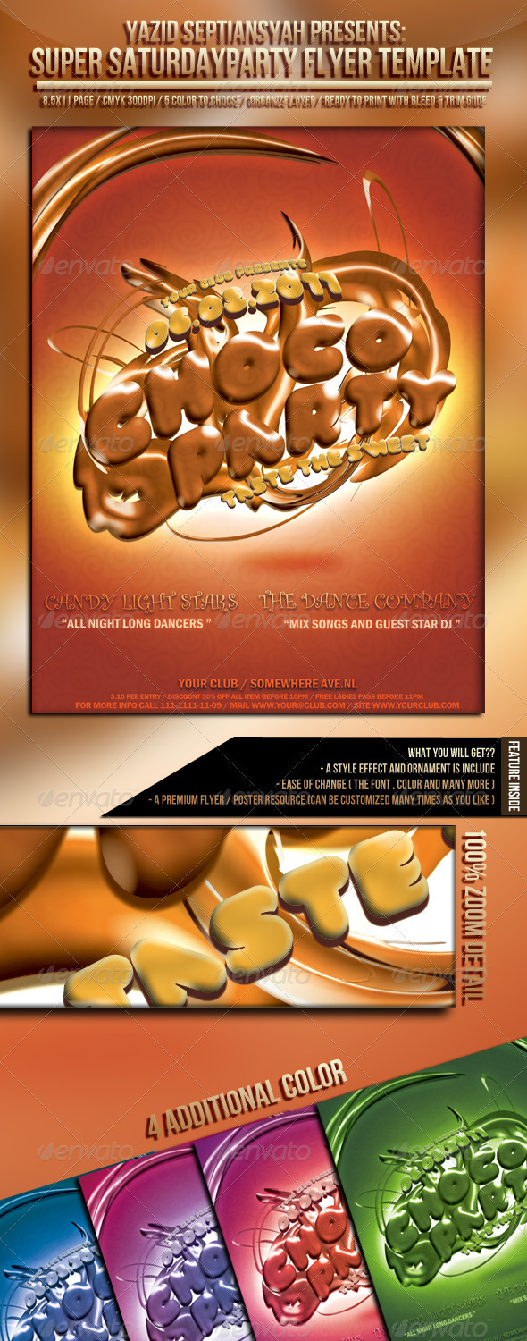 Choco Party Flyer Template - Clubs & Parties Events