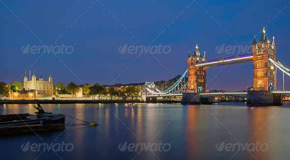 Tower Bridge and Tower of London - Stock Photo - Images