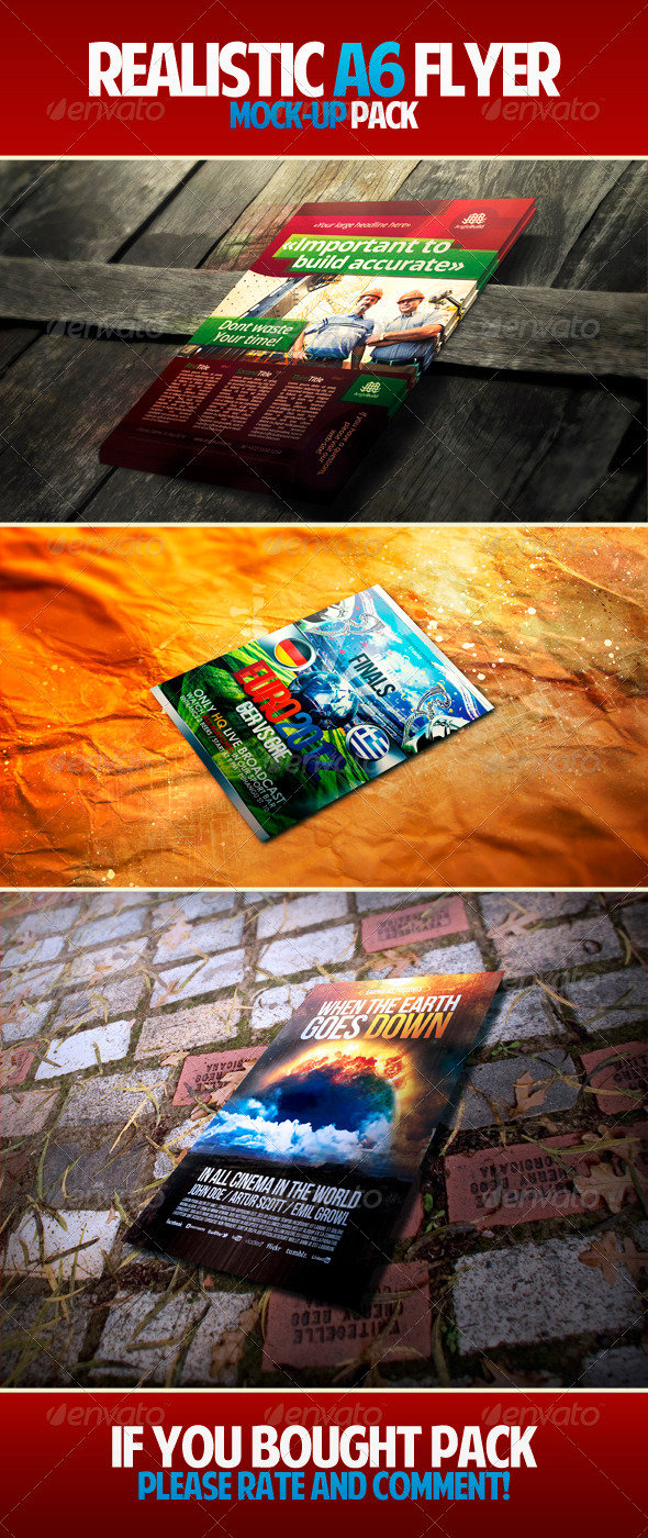Realistic A6 Flyer Mockup Bundle - Flyers Print