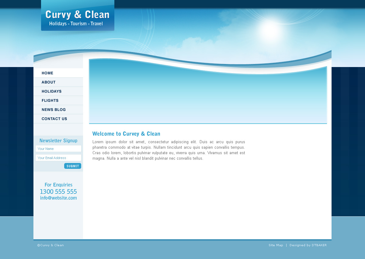 Curvy and Clean Travel Template - HTML Pertaining To Blank Html Templates Free Download
