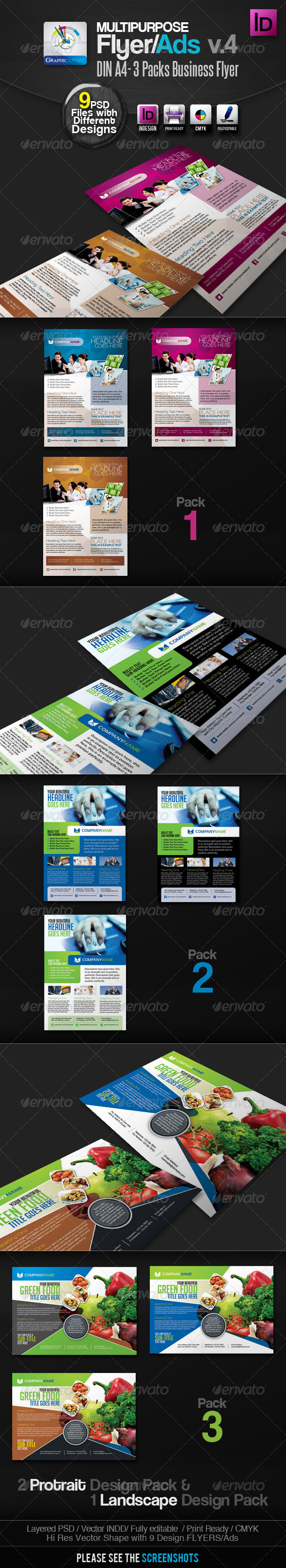 Multipurpose InDesign Flyers/Ads Pack v.4 - Corporate Flyers