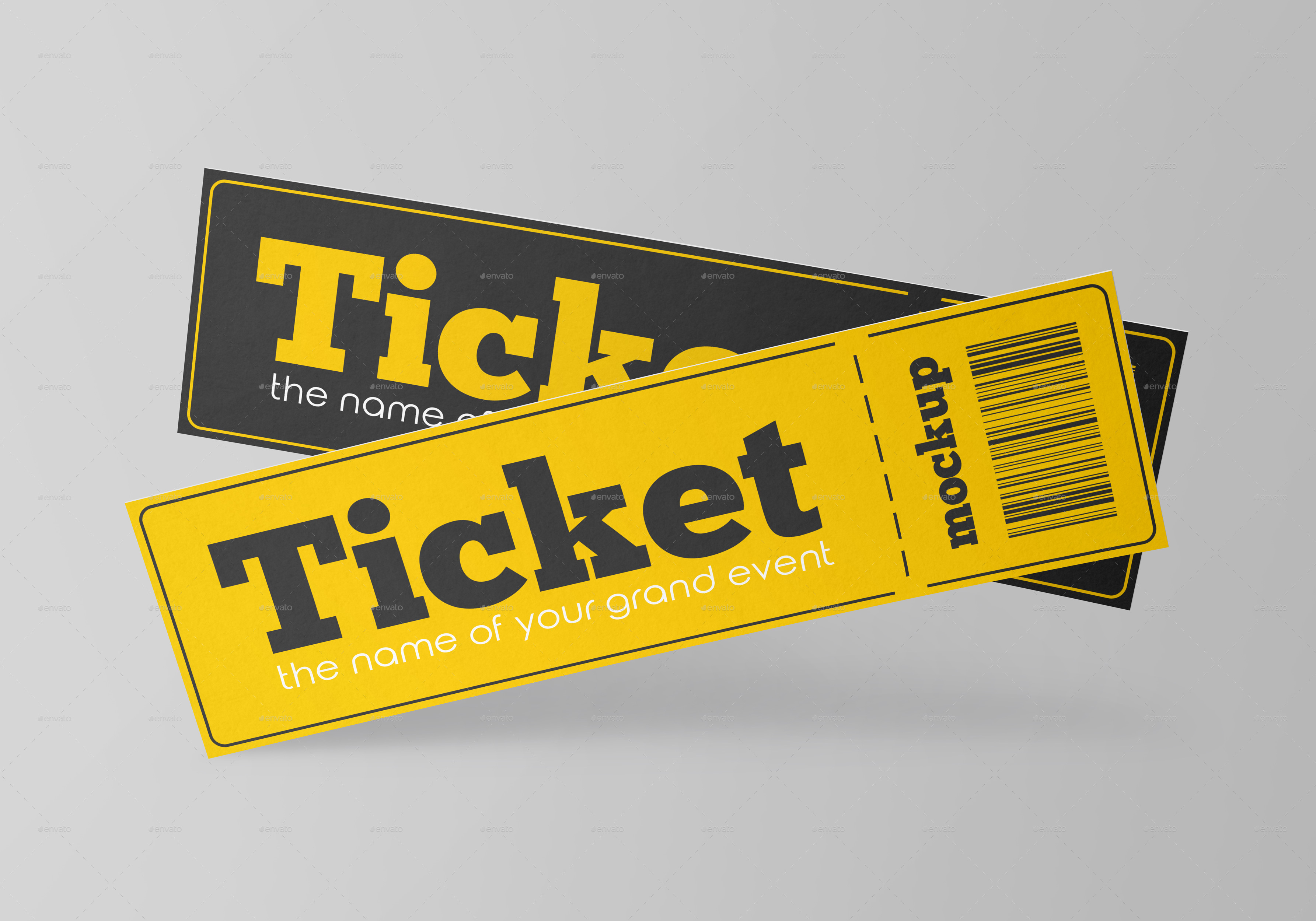 Paper Ticket Mockup Set, Graphics | GraphicRiver