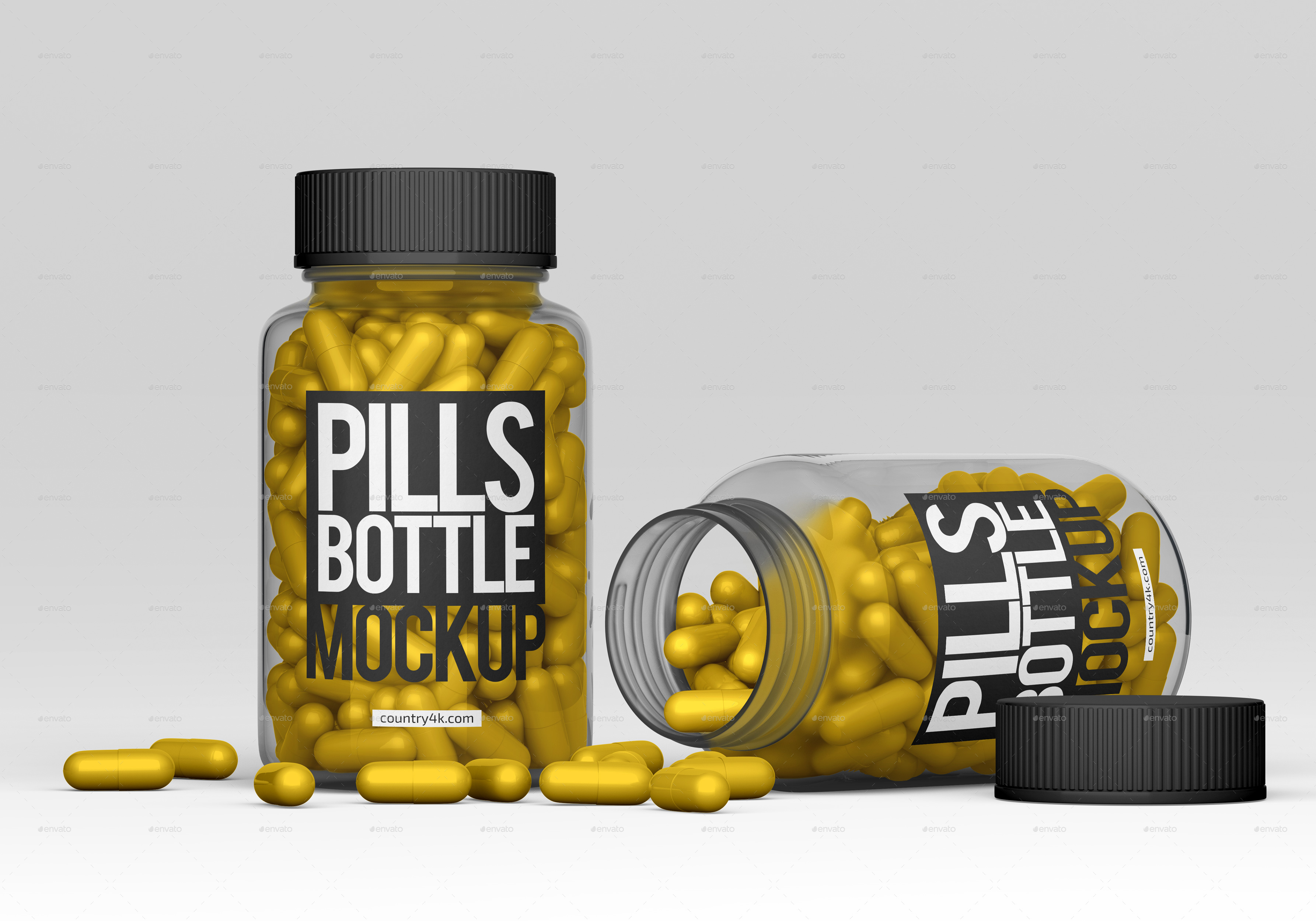Download Clear Pills Bottle Mockup Set by Country4k | GraphicRiver