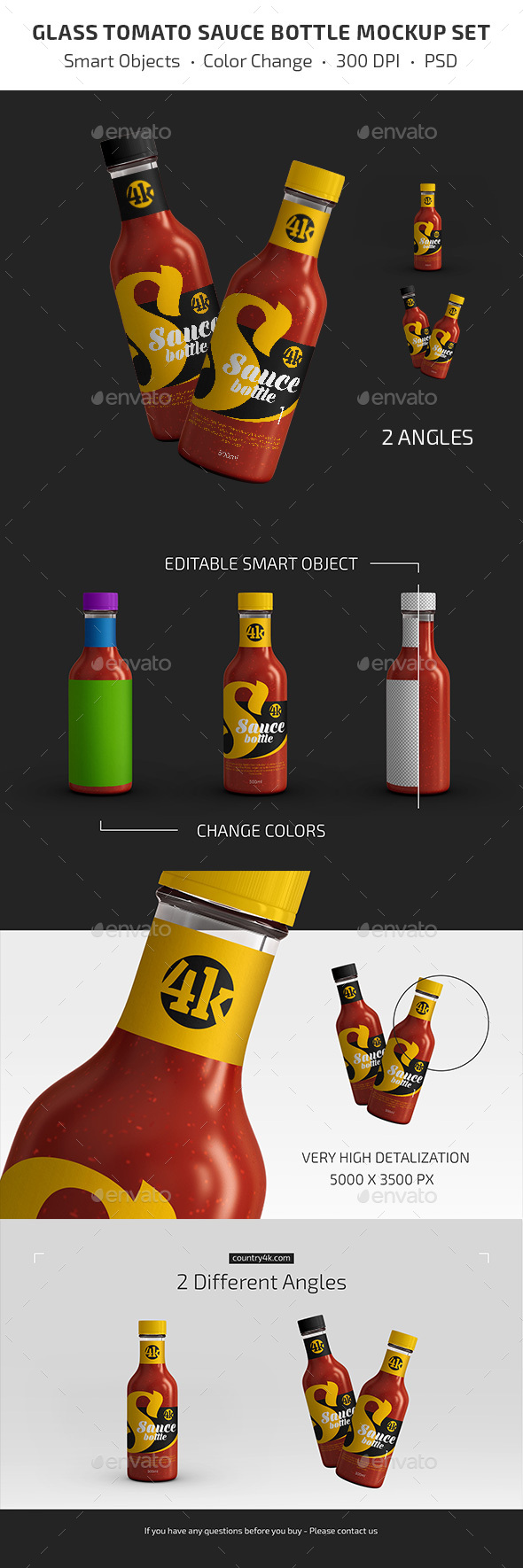 Download Glass Tomato Sauce Bottle Mockup Set By Country4k Graphicriver