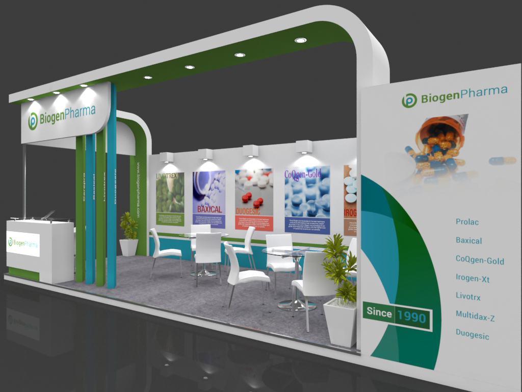 Exhibition Booth 3D Model - 8x3 mtr by piyushp78 | 3DOcean