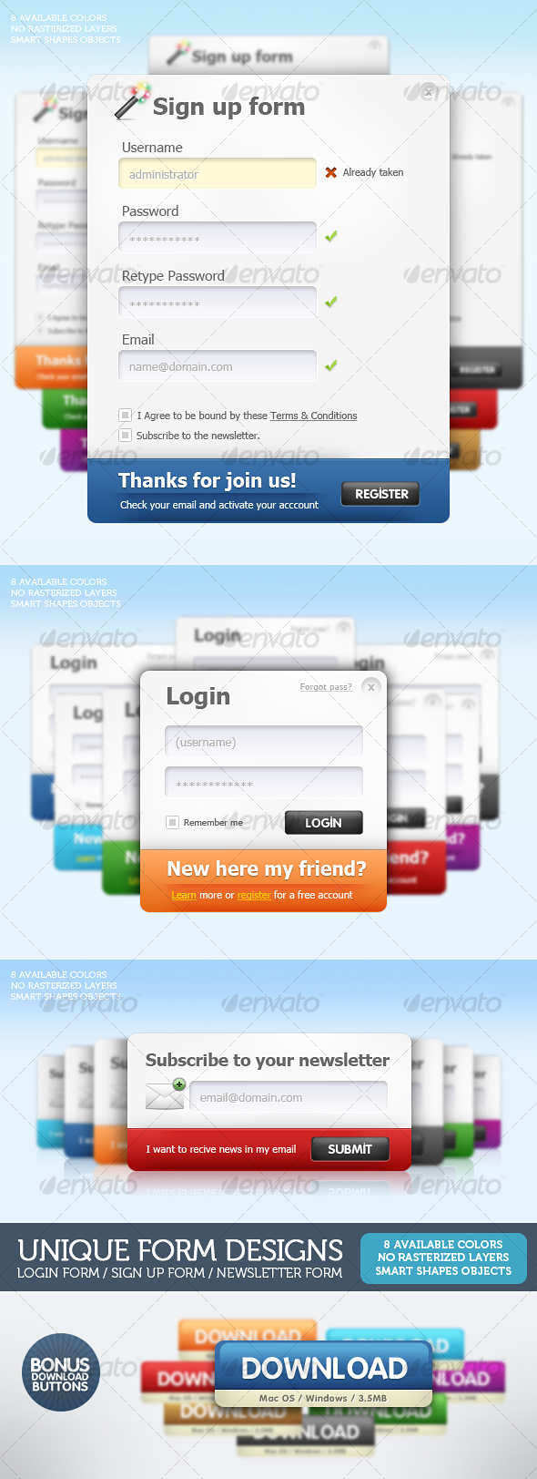 Unique Form Designs - Web Elements