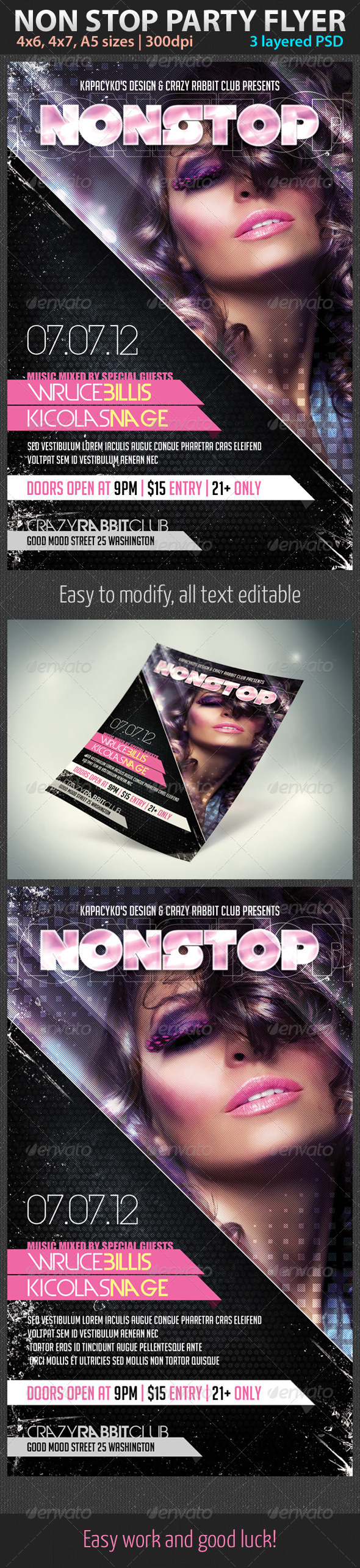 Non Stop Party Flyer - Clubs & Parties Events