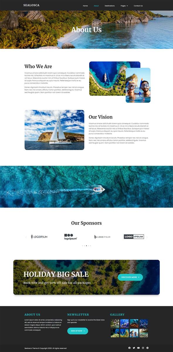 Sealosca Sea Adventure Travel Template Kit By Kotakkuningstudio Themeforest