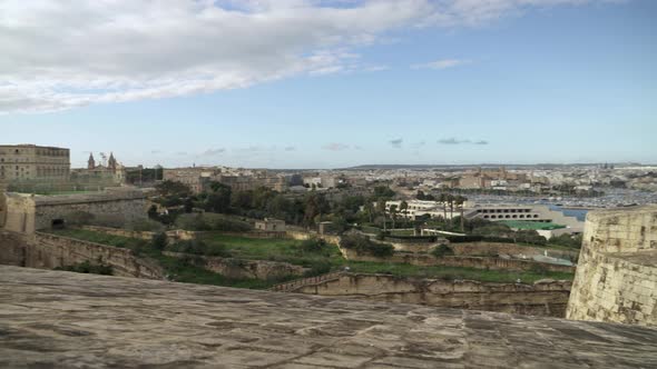 Panoramic View of Valletta City During Winter From Hastings Gardens in Malta alt