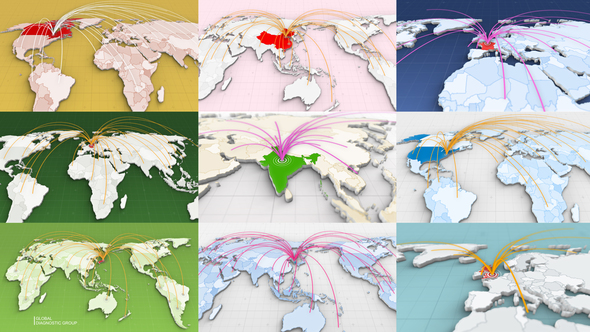 World Map Line - VideoHive 27921001