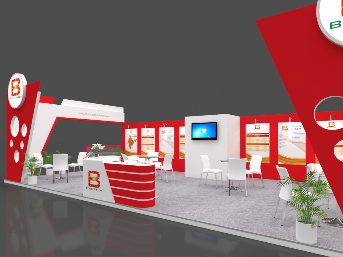 Exhibition Booth 3D Model - 12x6 mtr by piyushp78 | 3DOcean