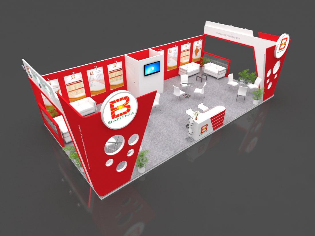 Exhibition Booth 3D Model - 12x6 mtr by piyushp78 | 3DOcean