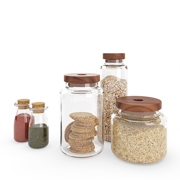 Kitchen Glass Jars - 3Docean 27923955