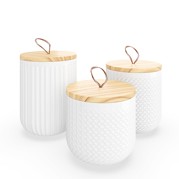 Textured Kitchen Canisters - 3Docean 27925816