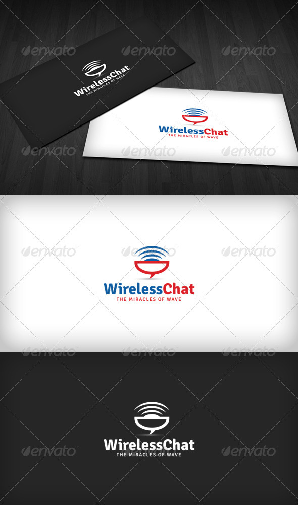 Wireless Chat Logo - Vector Abstract
