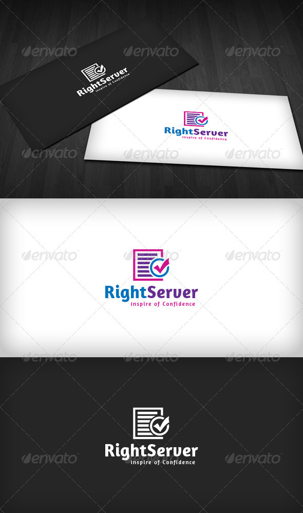 Right Server Logo - Vector Abstract