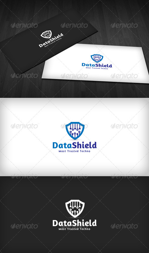 Data Shield Logo - Vector Abstract