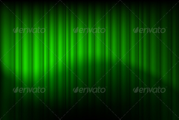 Green drapes reflected 
