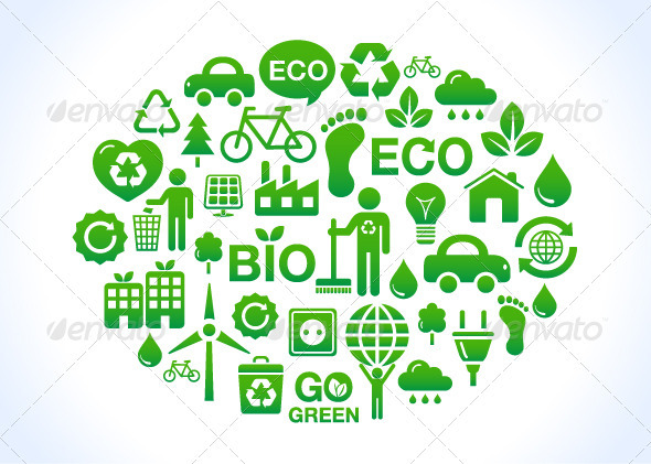 Eco world / clean planet icons set - Web Elements Vectors