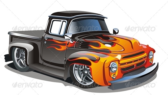 Cartoon Hotrod - Man-made Objects Objects