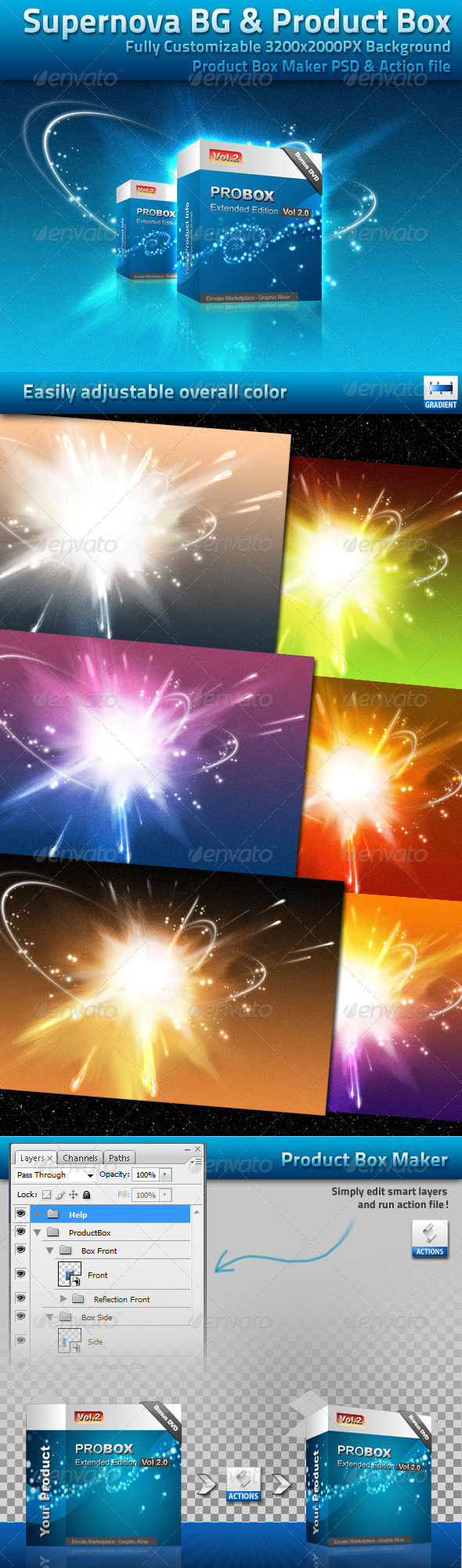 Supernova Background With Product Box - Abstract Backgrounds