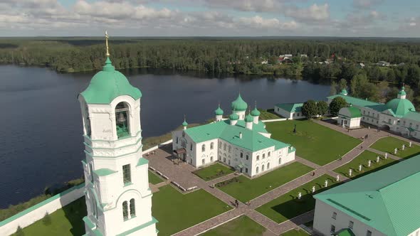 Alexander Svirsky Monastery Beautiful Summer Aerial Footage