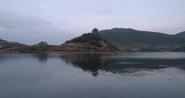 Drone View Over Salagou Lake in the South of France alt