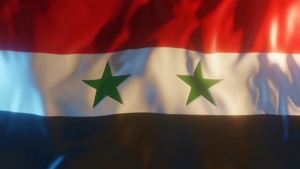 Syria Flag with Edge Bump