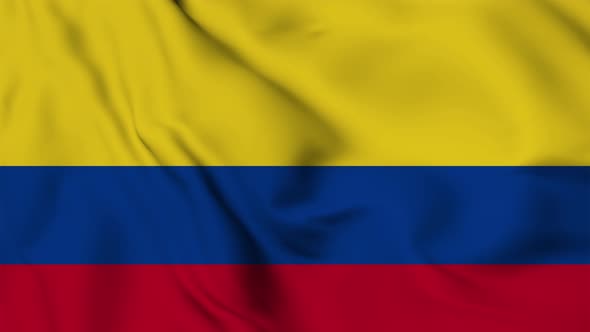 Colombia flag seamless closeup waving animation