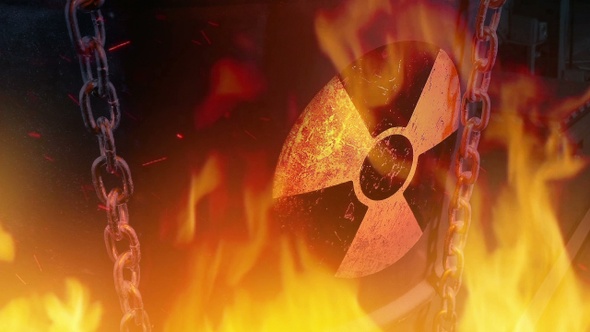 Nuclear Barrel In Fire And Smoke alt