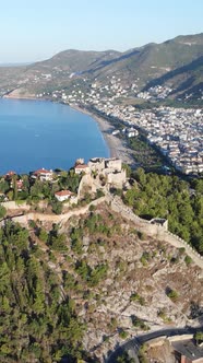 Vertical Video Alanya Castle  Alanya Kalesi Aerial View alt