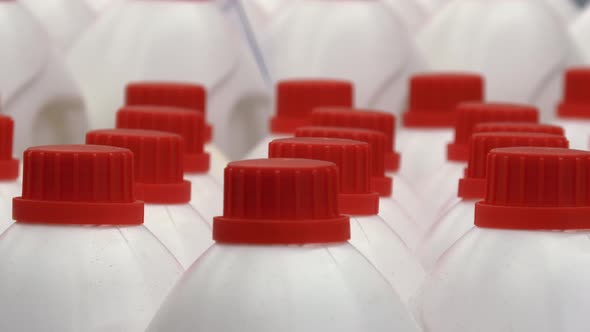 Closeup Shot Showing Bottles of Disinfectant Stored Next to Each Other alt
