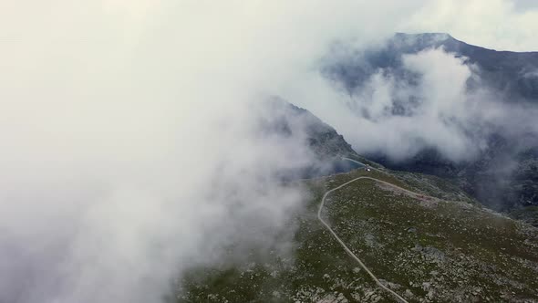 Clouds and Mountain Aerial View