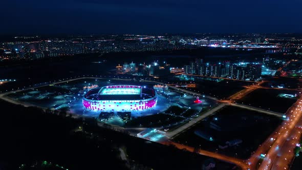 Freeway Intersection and Football Stadium Spartak Moscow Otkritie Arena alt