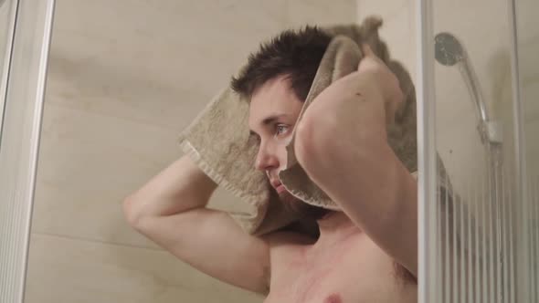 Clean Man in the Shower. alt